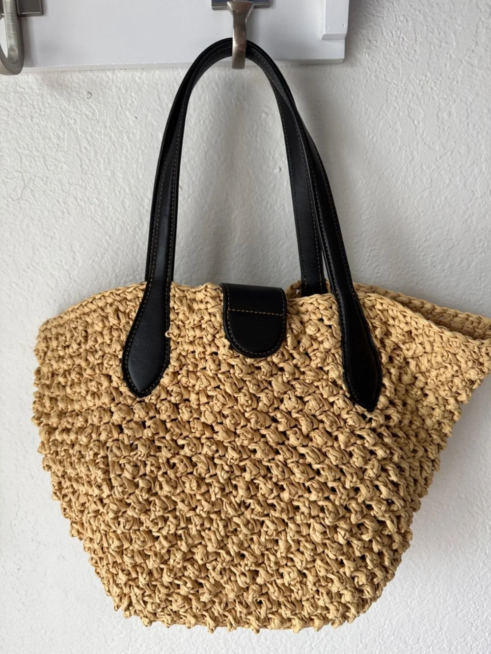 Coach Straw and Leather Tote - Picture 4 of 8